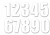 Motion STD Numbers MN2 White "2" 100mm high 3pcs